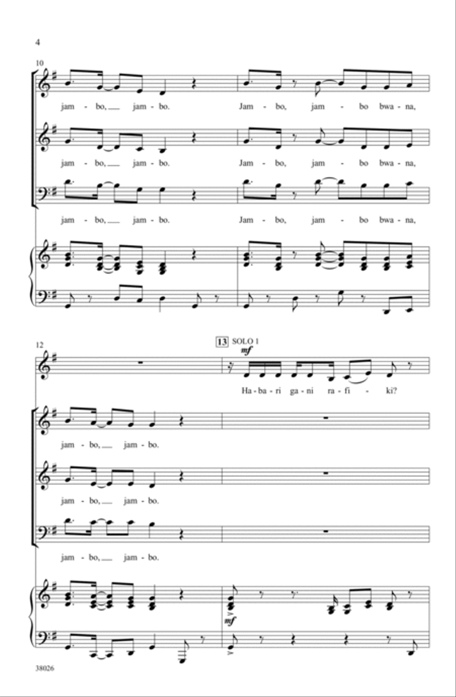 Jambo Bwana 3-Part scores gallery preview page 3