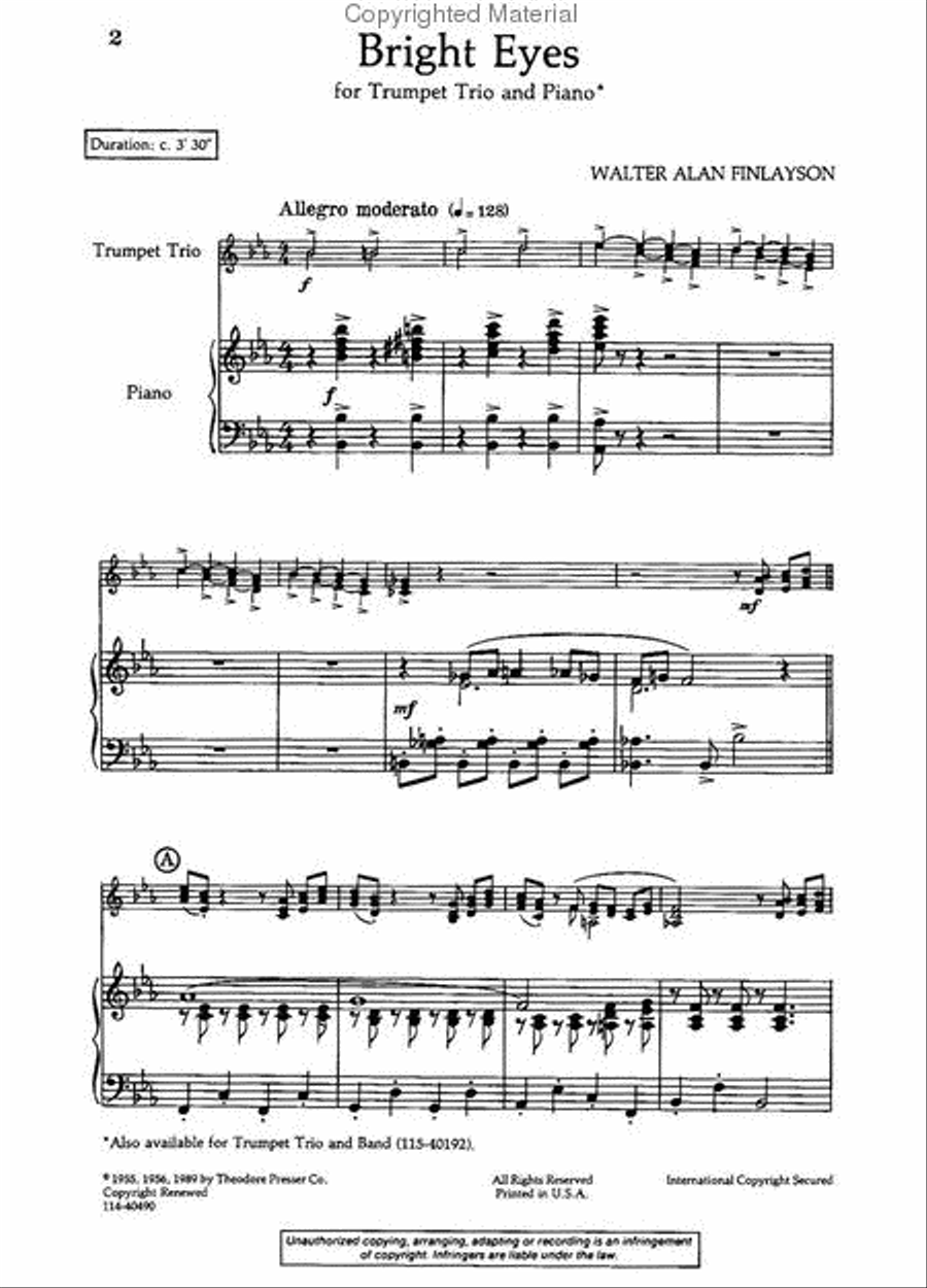 Bright Eyes Bright Eyes Chamber Music scores gallery preview page 2