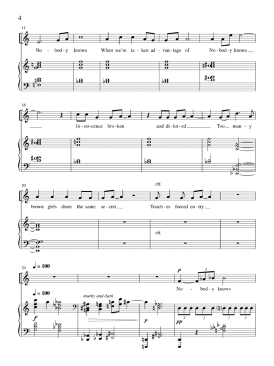 Nobody Knows Soprano Voice scores gallery preview page 4