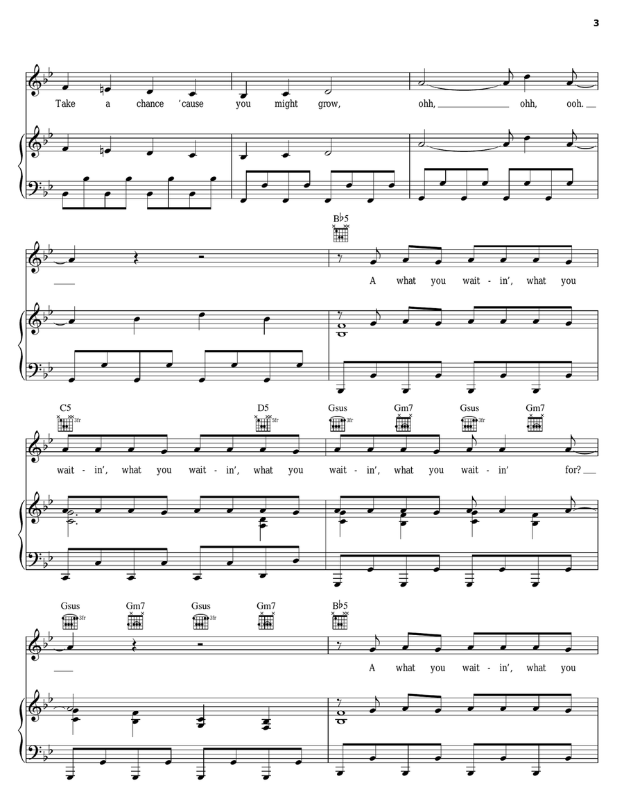 What You Waiting For? Piano, Vocal, Guitar scores gallery preview page 3