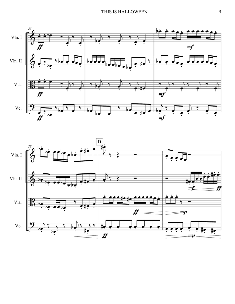 This Is Halloween String Quartet scores gallery preview page 5