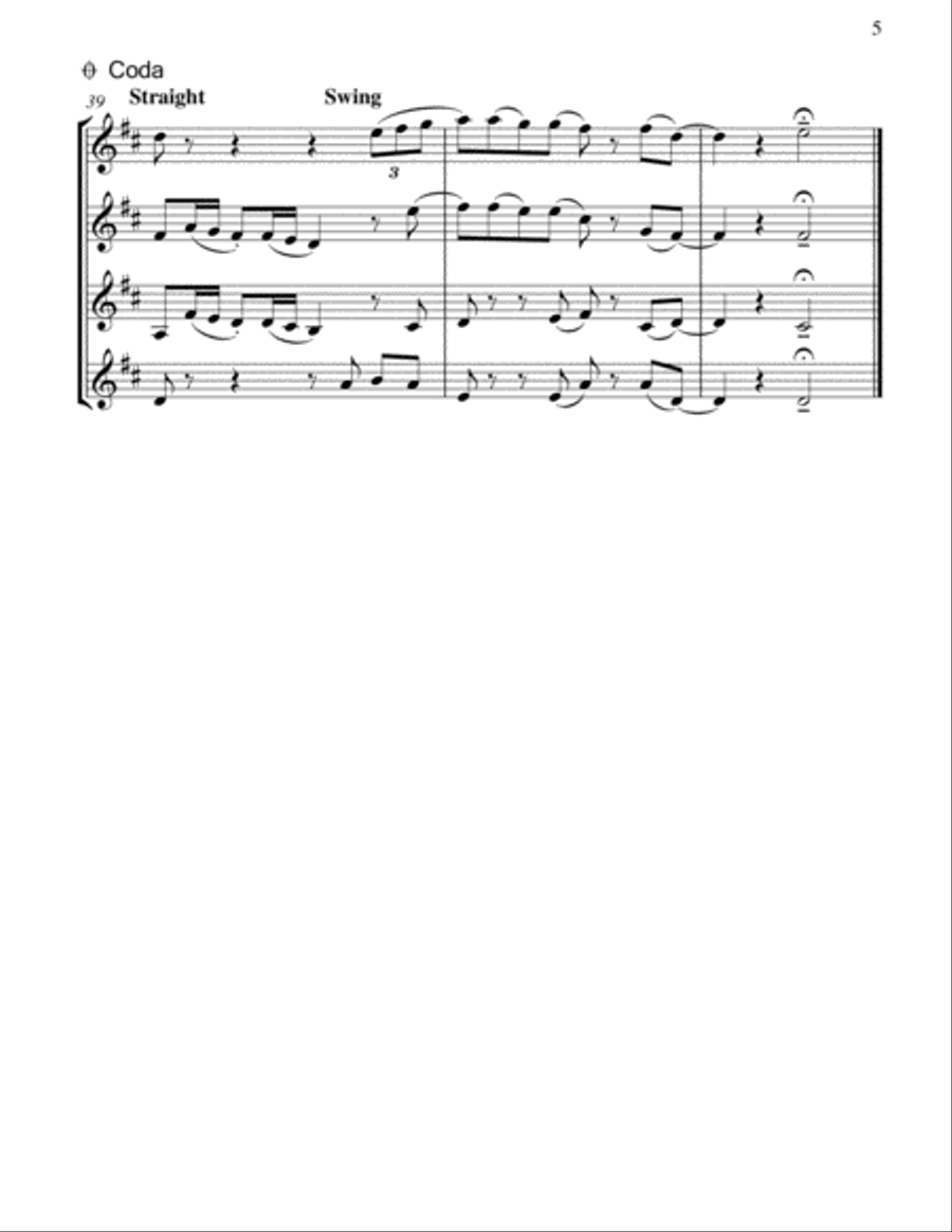 Santa Baby Clarinet Quartet scores gallery preview page 6