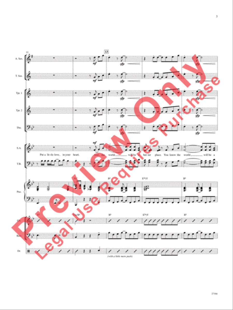 Put a Little Love in Your Heart Choir scores gallery preview page 4