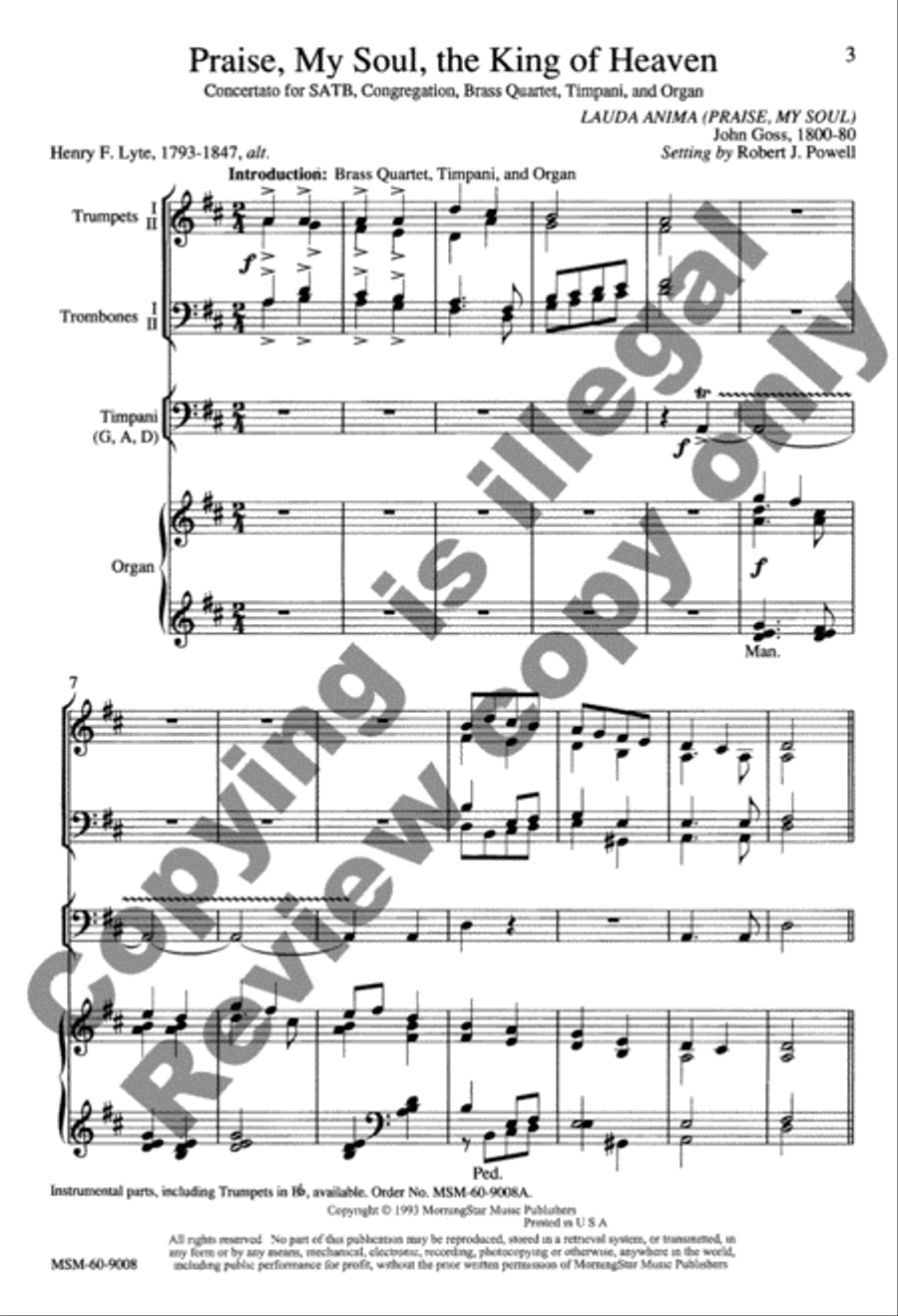 Praise, My Soul, the King of Heaven (Choral Score) 4-Part scores gallery preview page 2