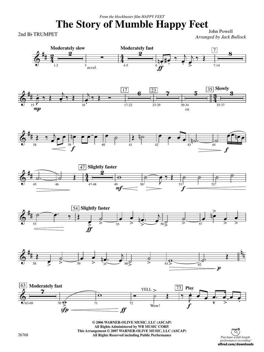 The Story of Mumble Happy Feet: 2nd B-flat Trumpet