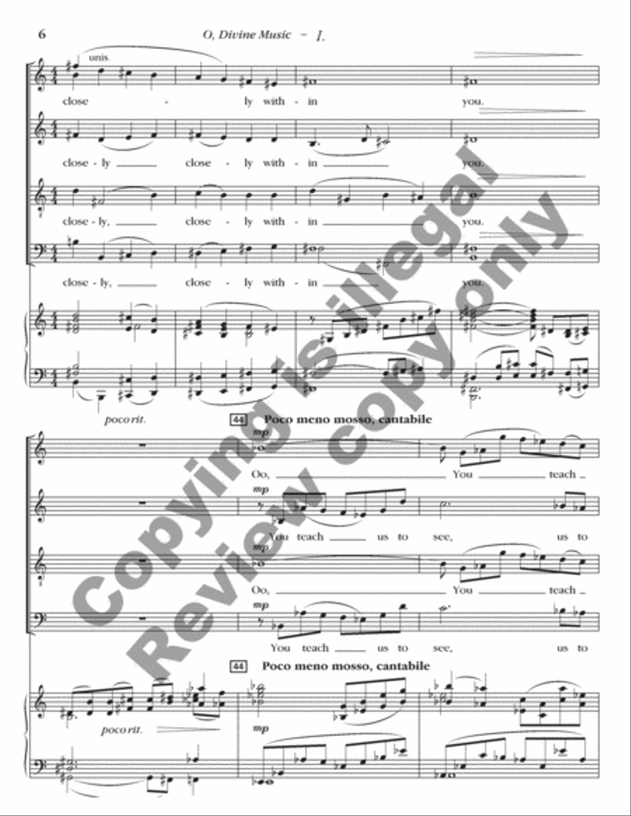O, Divine Music (Choral Score) 4-Part scores gallery preview page 8