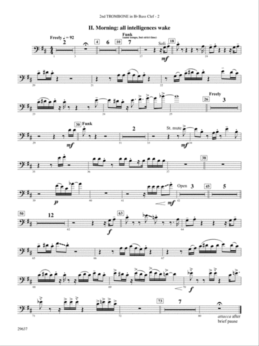 Day Dreams: (World Part) 2nd B-flat Trombone B.C. Concert Band scores gallery preview page 2