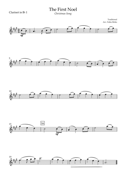 The First Noel (Christmas Song) for Clarinet Trio image number null