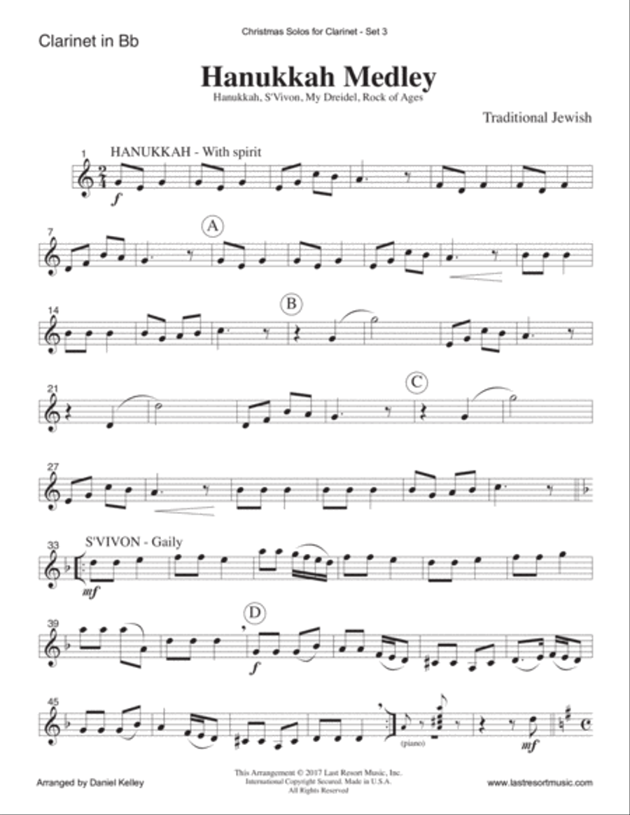 Christmas Solos for Clarinet & Piano Set 3 Clarinet Solo scores gallery preview page 5