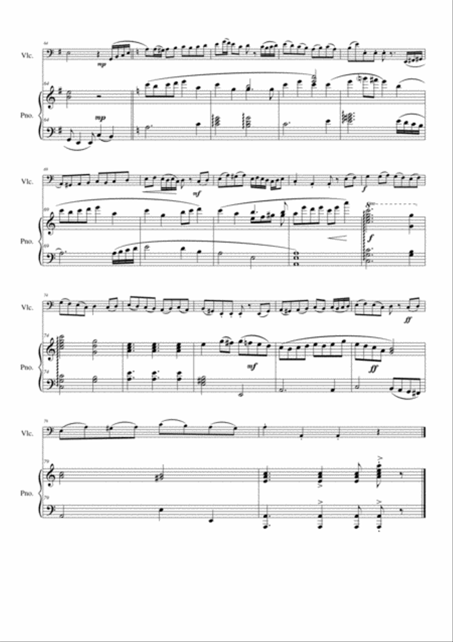 Folk Song Snapshots for Cello and Piano Piano scores gallery preview page 4