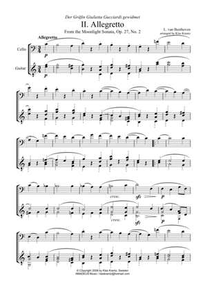 Allegretto (Moonlight Sonata) for cello and guitar
