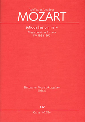 Book cover for Missa brevis in F major