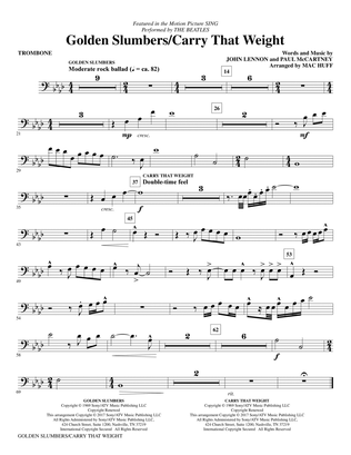 Book cover for Golden Slumbers/Carry That Weight (from Sing) (arr. Mac Huff) - Trombone