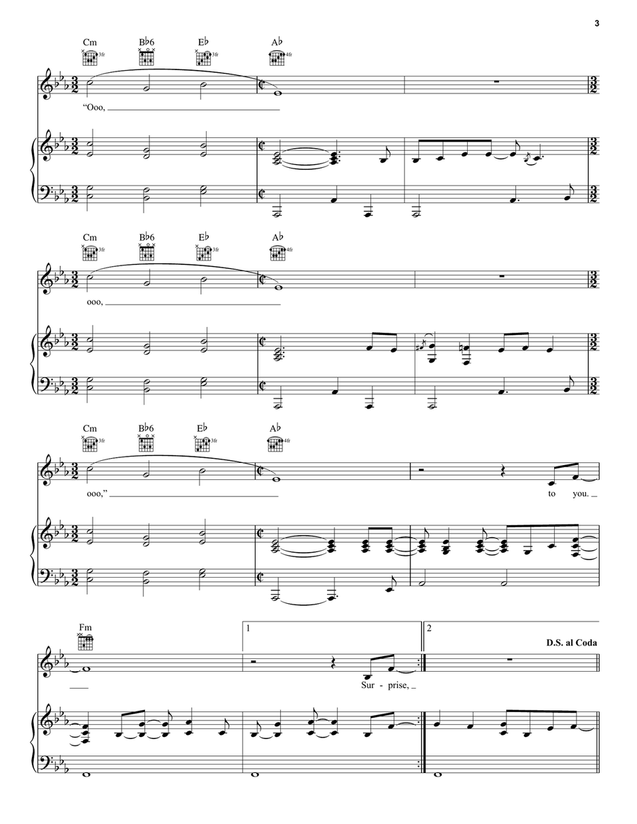 Sunrise Piano, Vocal, Guitar scores gallery preview page 3