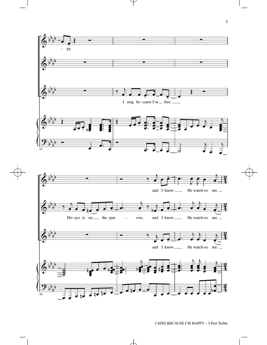 I Sing Because I'm Happy 3-Part scores gallery preview page 3