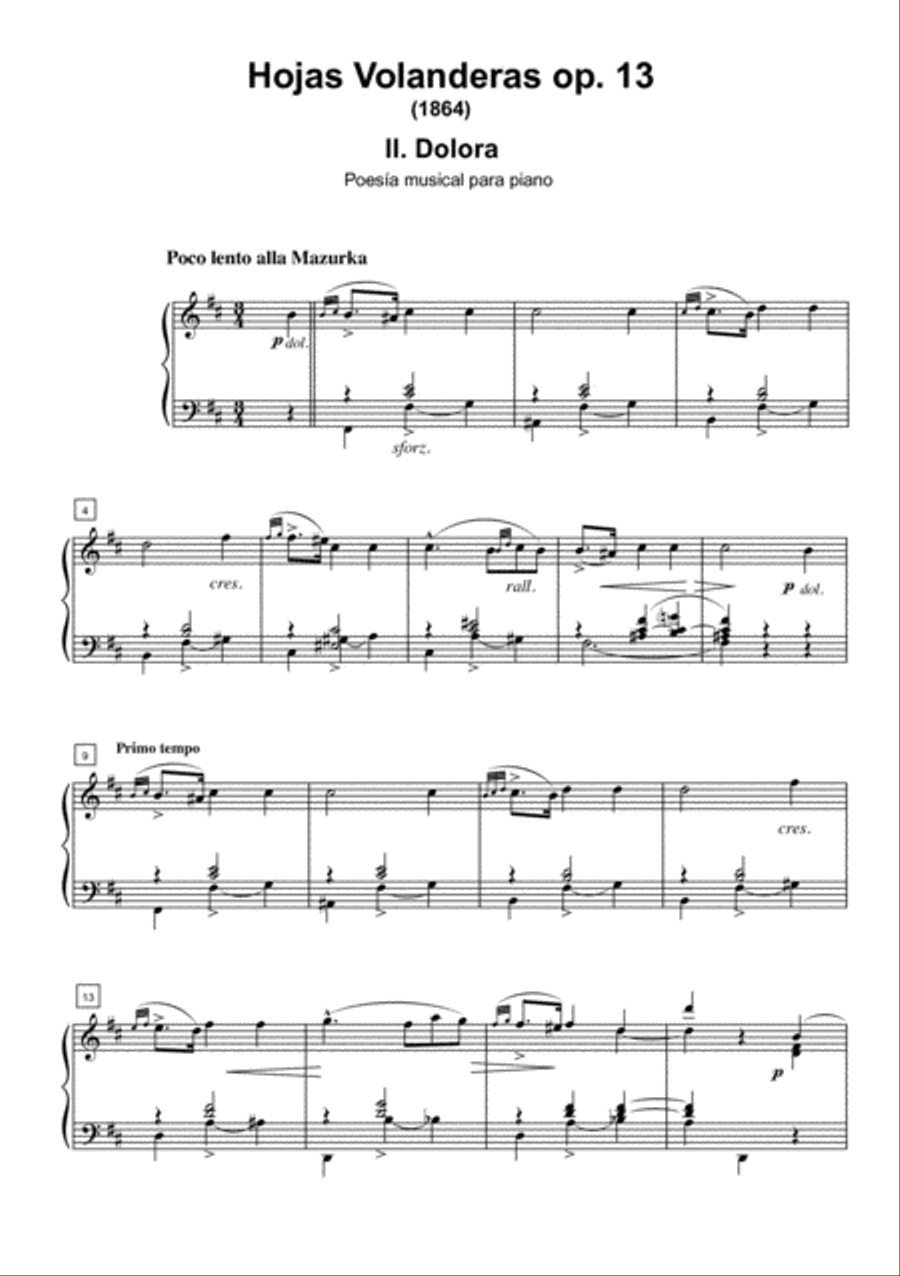 Hojas Volanderas for Piano Piano, Vocal scores gallery preview page 3