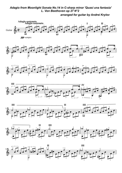 Adagio from "Moonlight Sonata", Piano Sonata No. 14 in C-sharp minor "Quasi una fantasia", Op. 27, N image number null