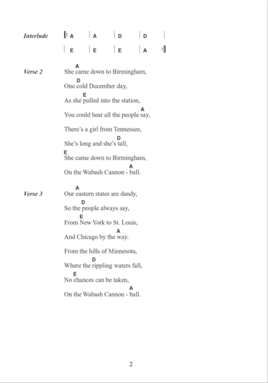 Wabash Cannonball Electric Guitar scores gallery preview page 2