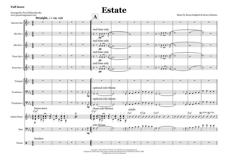 Estate Estate Jazz Ensemble scores gallery preview page 1