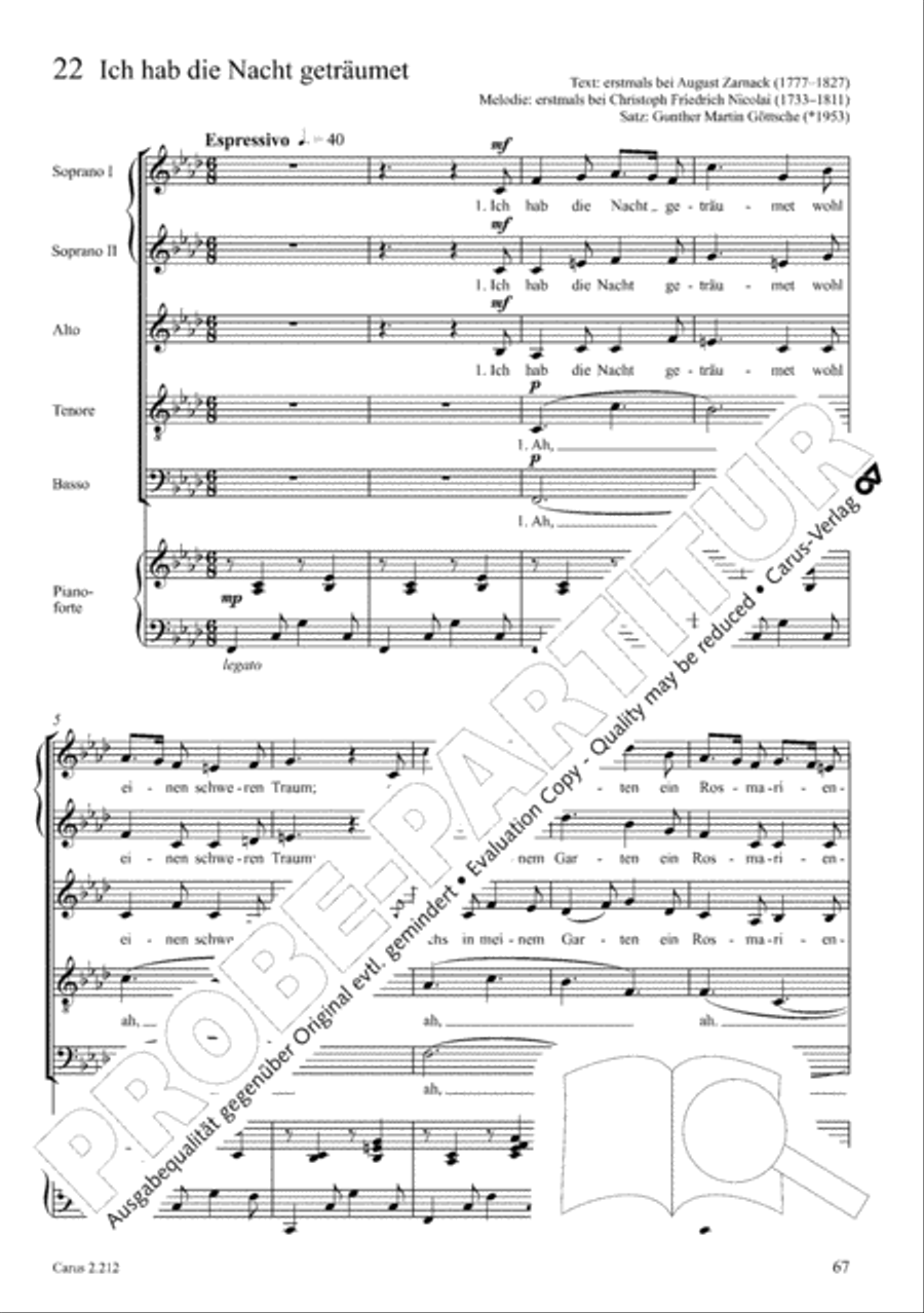 Love songs. Choral collection with CD 4-Part scores gallery preview page 59