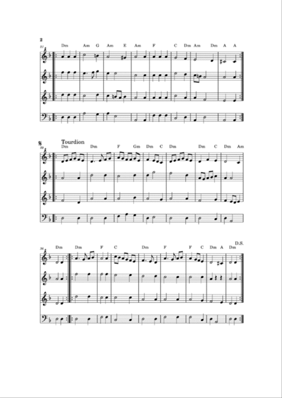 Basse Dance Magdalena and Tourdion -Pierre Attaignant - Erstes Tanzbuch 1530 Chamber Music scores gallery preview page 5