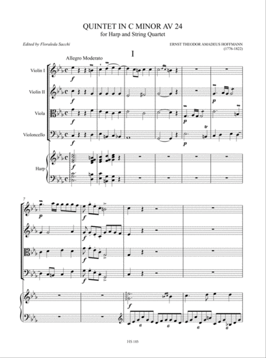 Quintet in C Minor AV 24 for Harp and String Quartet String Orchestra scores gallery preview page 2