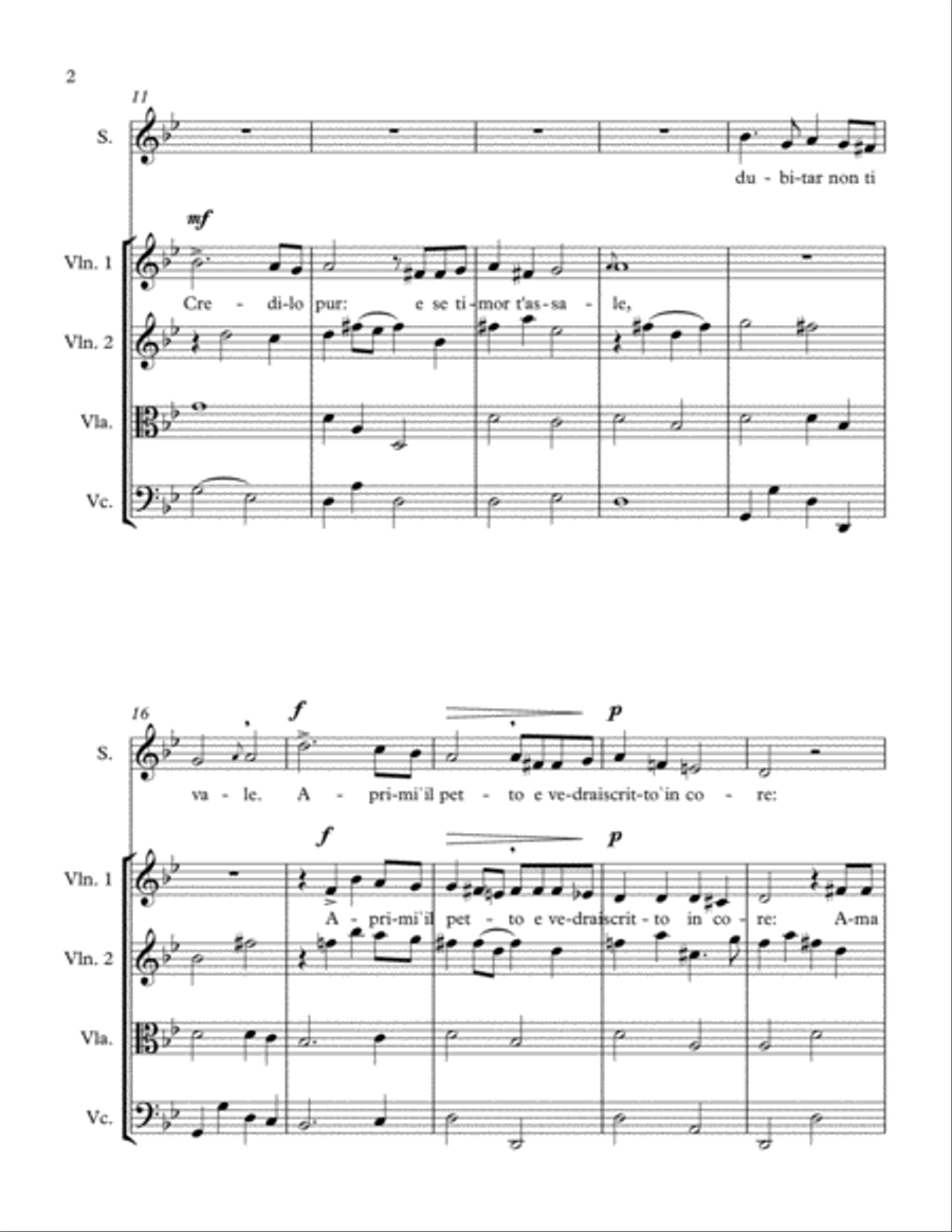 Amarilli, mia bella Chamber Orchestra scores gallery preview page 2