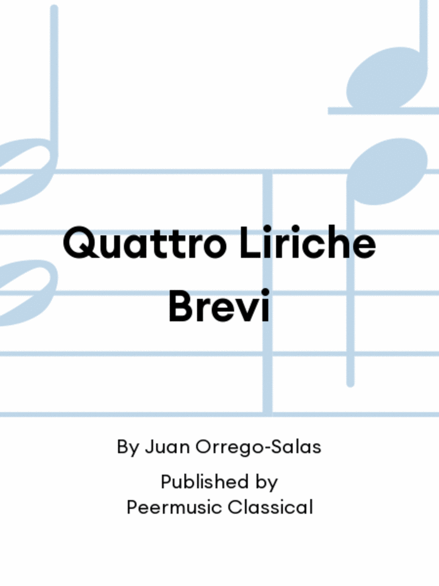 Quattro Liriche Brevi Chamber Music scores gallery preview page 1