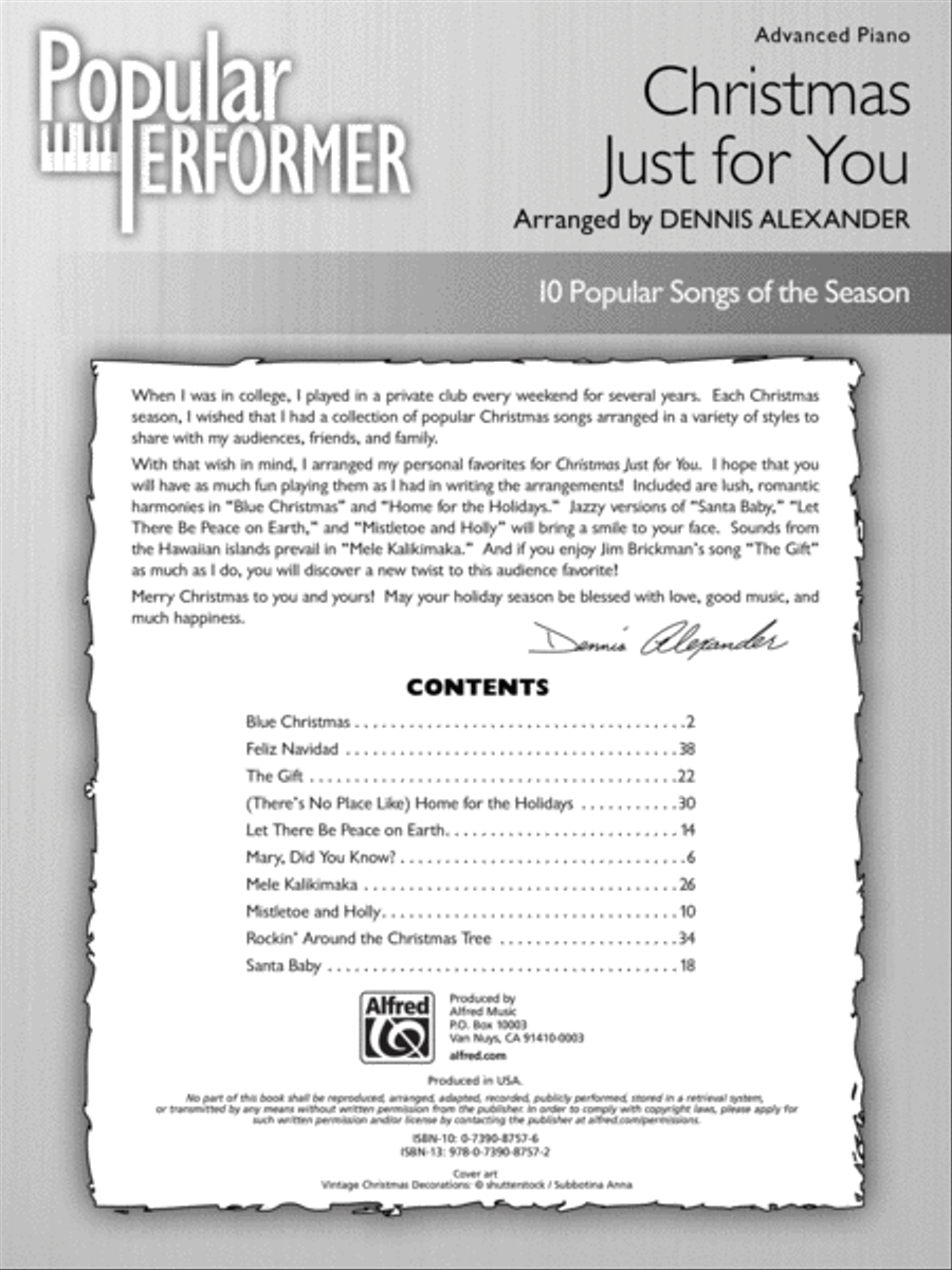 Popular Performer -- A Christmas Just for You Piano Solo scores gallery preview page 2