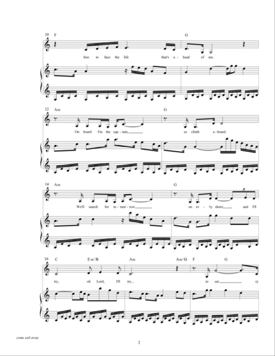 Come Sail Away Voice scores gallery preview page 4