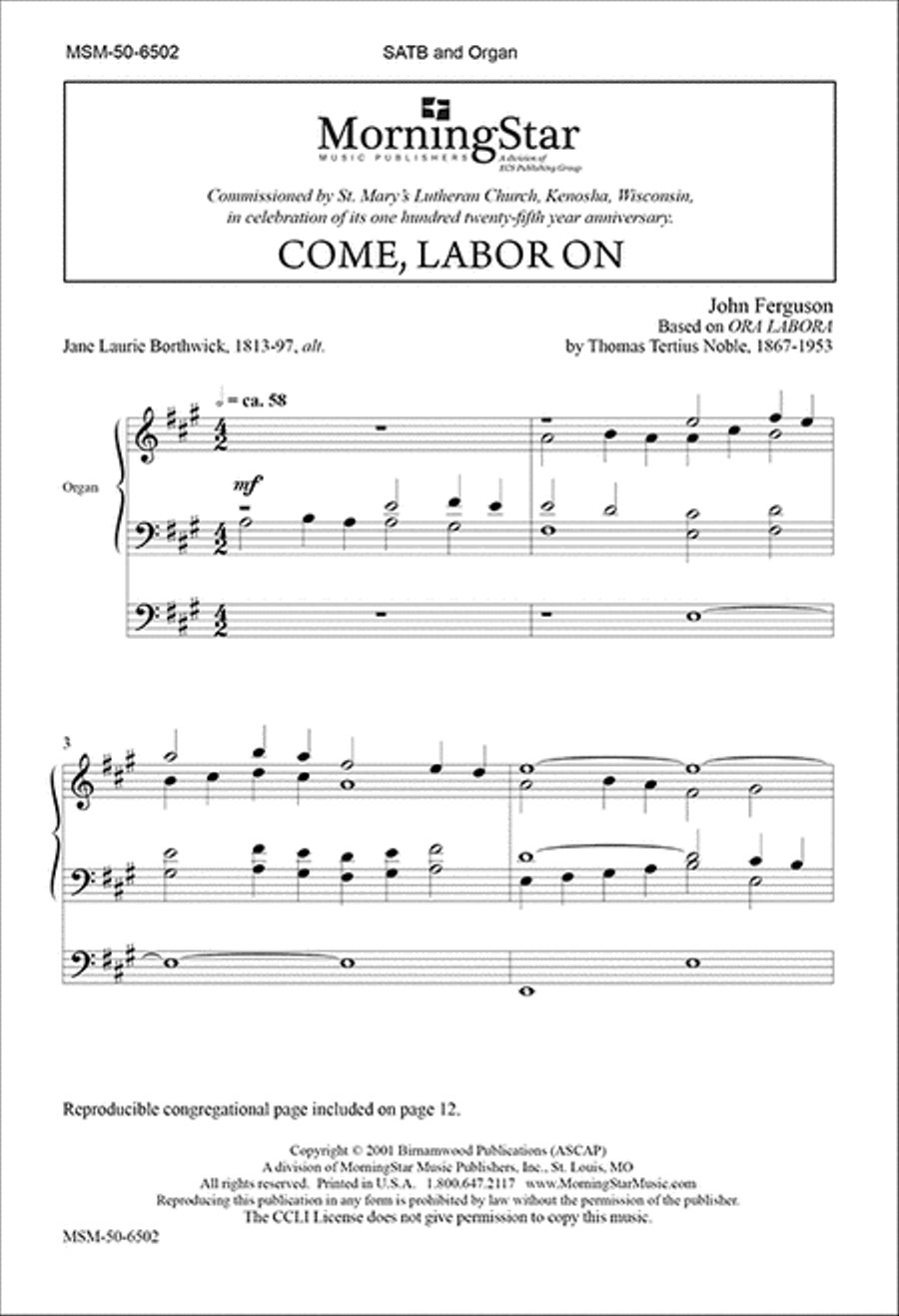 Come Labor On Come Labor On 4-Part scores gallery preview page 1