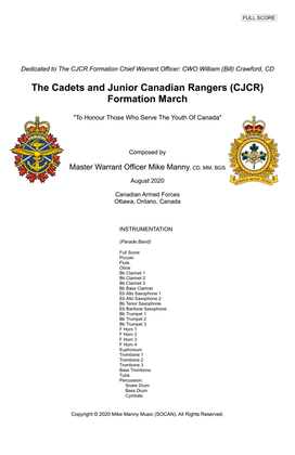The Cadets and Junior Canadian Rangers (CJCR) - Formation March