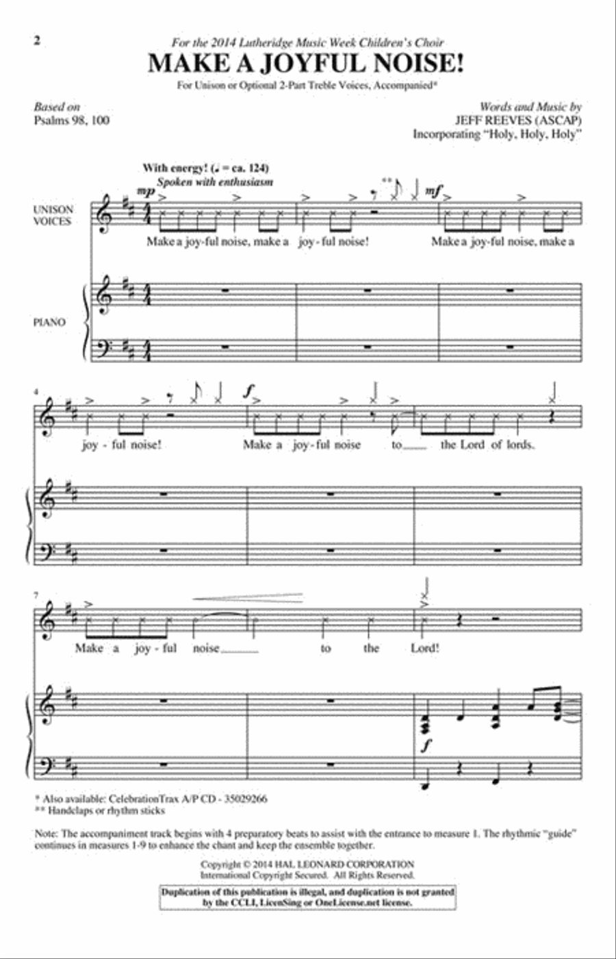 Make a Joyful Noise! Unison Choir scores gallery preview page 2