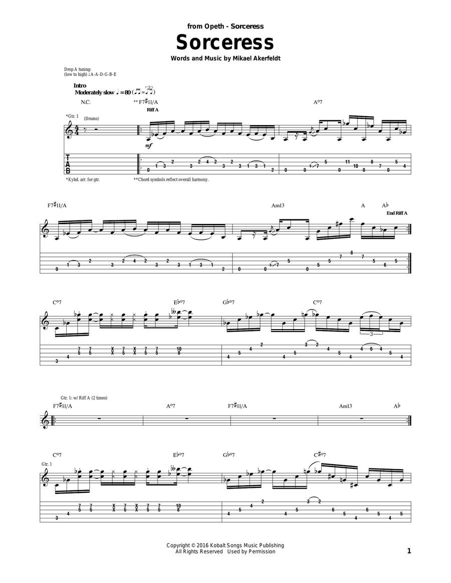 Sorceress Acoustic Guitar scores gallery preview page 1