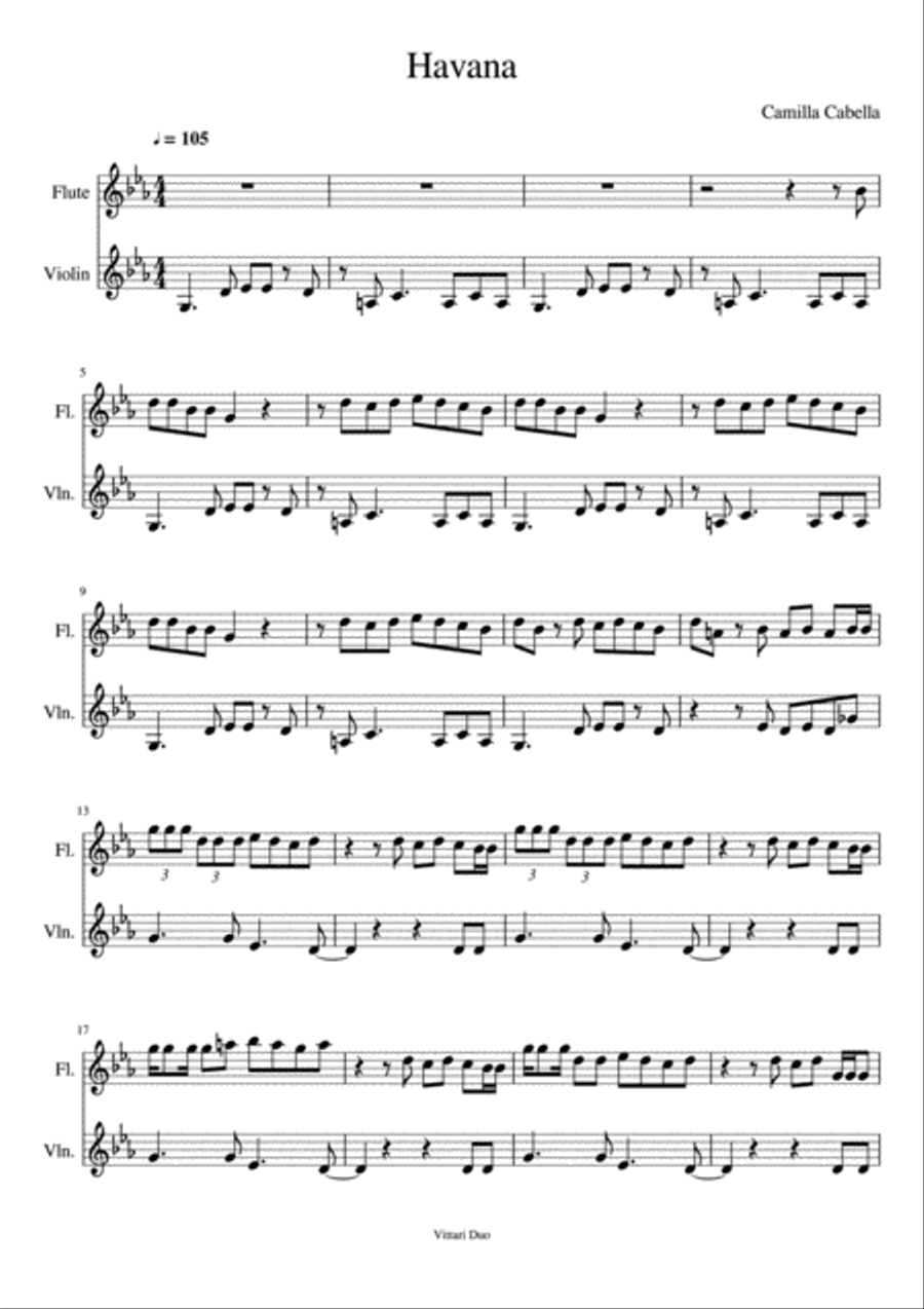 Havana Havana Flute scores gallery preview page 1