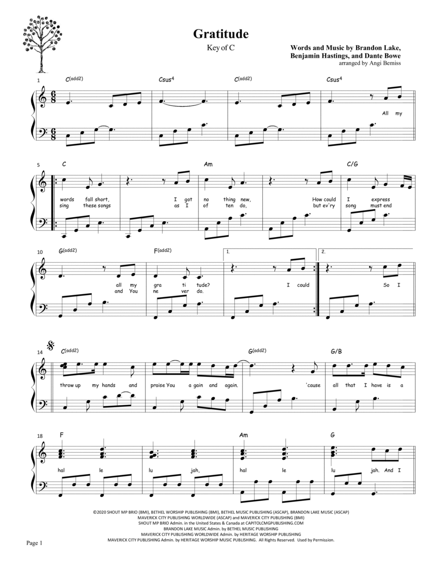 Gratitude Gratitude Celtic Harp scores gallery preview page 1