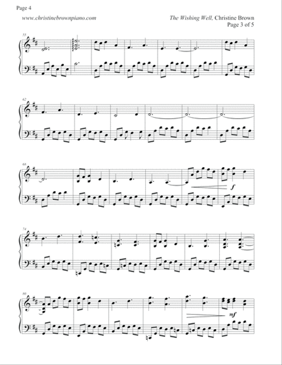 Solo Piano - THE WISHING WELL Songbook - Christine Brown Piano Solo scores gallery preview page 5