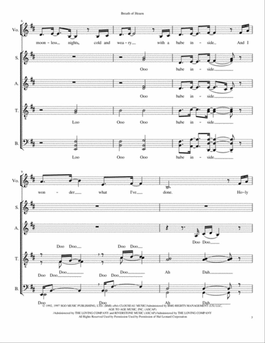 Breath Of Heaven (Mary's Song) 4-Part scores gallery preview page 3