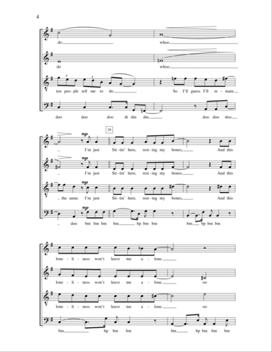(Sittin' On) The Dock of the Bay 4-Part scores gallery preview page 4