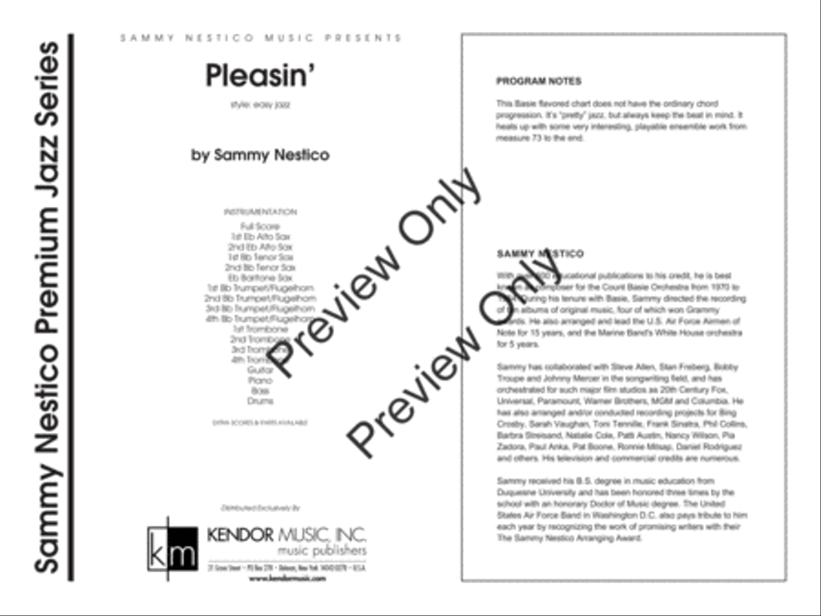 Pleasin' (Full Score) Jazz Ensemble scores gallery preview page 2