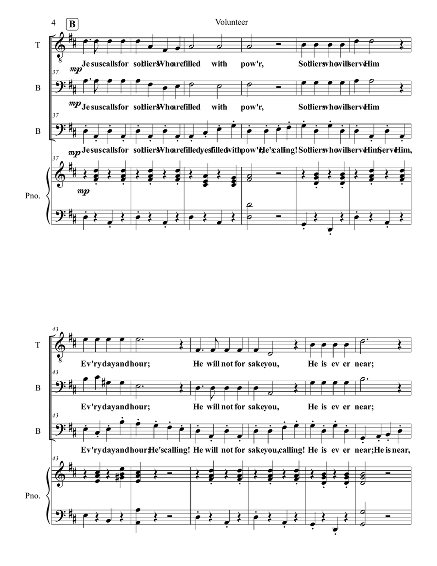 Volunteer for Jesus 3-Part scores gallery preview page 4