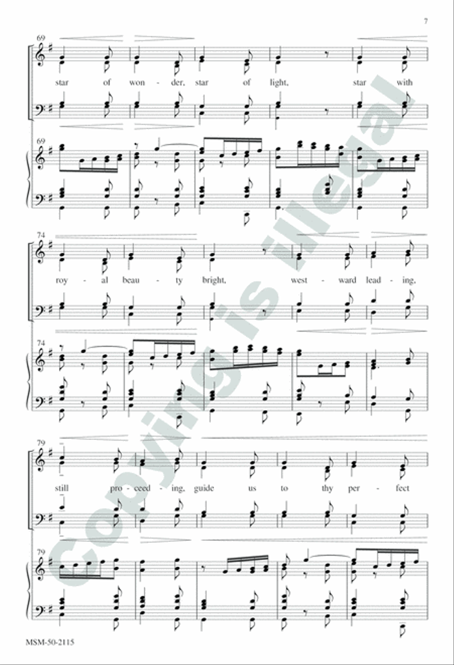 We Three Kings 4-Part scores gallery preview page 7