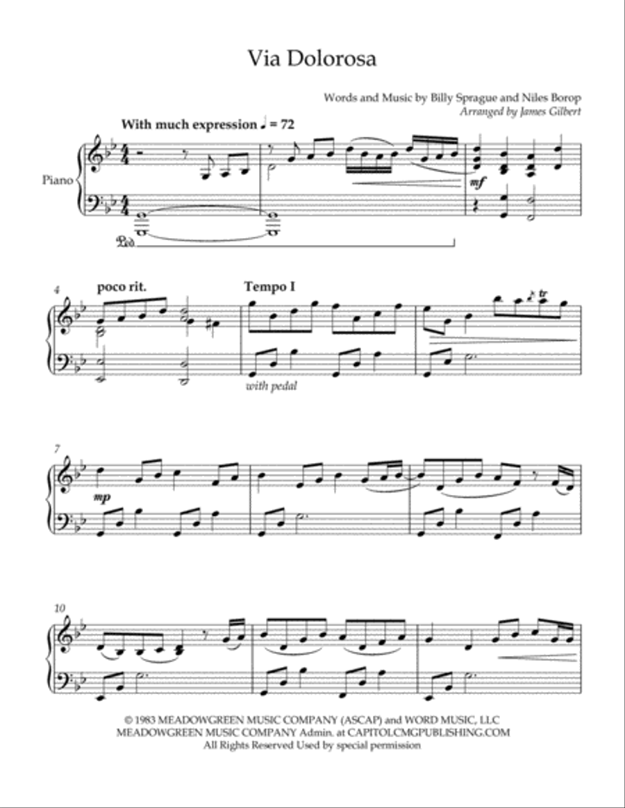Via Dolorosa Piano Solo scores gallery preview page 2