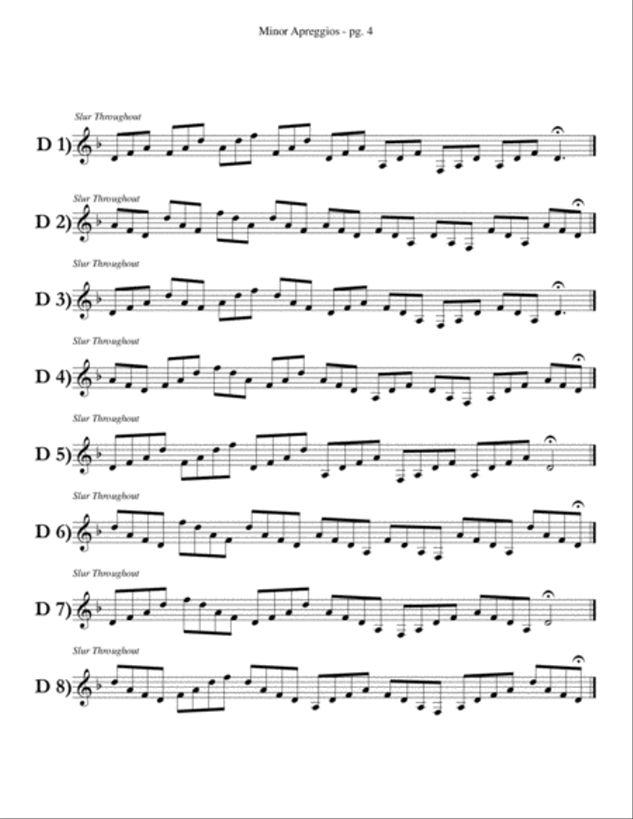 Trumpet Player Minor Arpeggios by Eddie Lewis Trumpet Solo scores gallery preview page 6
