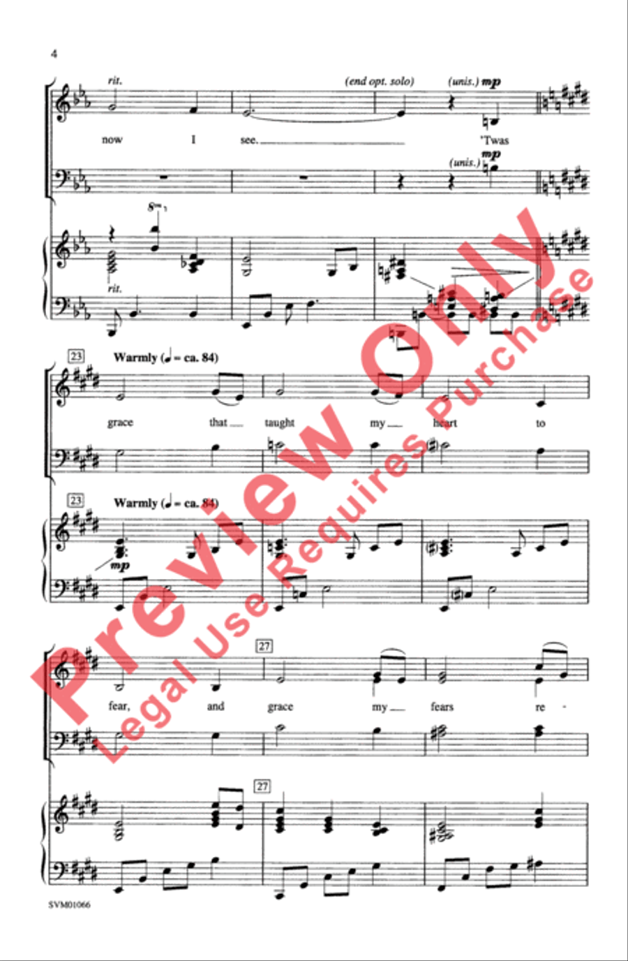 Amazing Grace 4-Part scores gallery preview page 4
