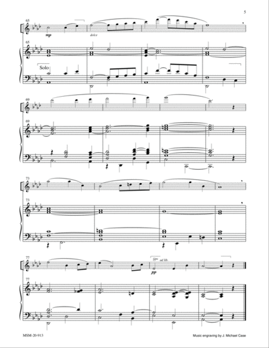 Meditation for Solo Instrument and Organ Violin scores gallery preview page 5
