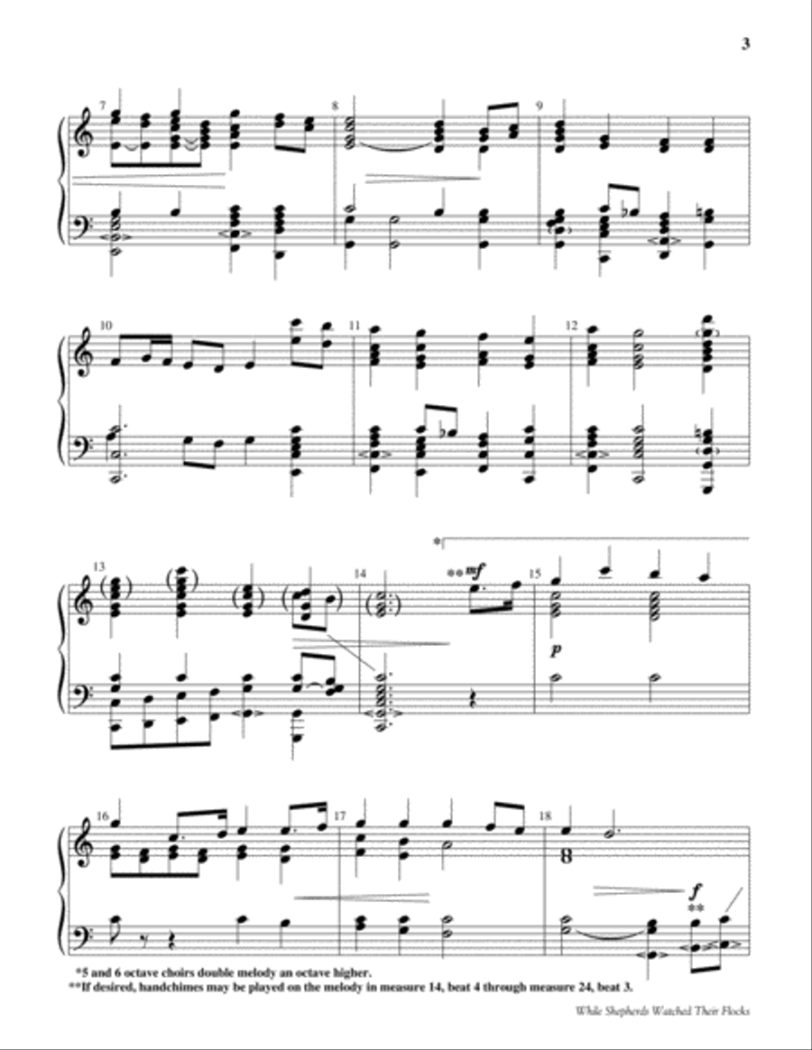 While Shepherds Watched Their Flocks 5-Octaves scores gallery preview page 3