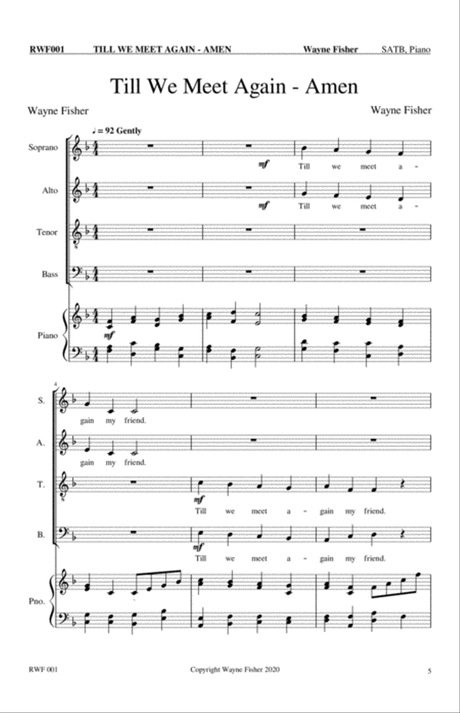 Five Introits Amens and Benedictions 4-Part scores gallery preview page 5