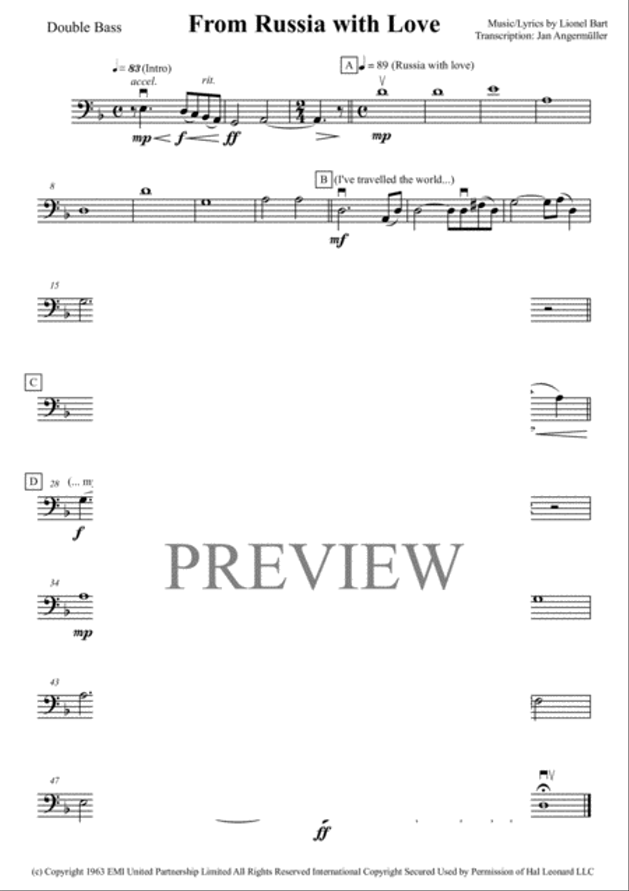 From Russia With Love Small Ensemble scores gallery preview page 5