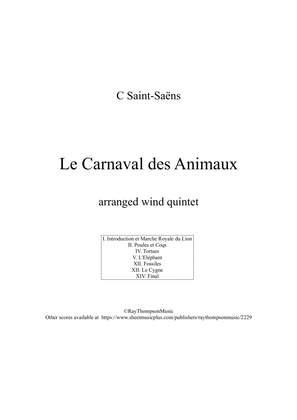 Saint-Saëns: Le Carnaval des Animaux (The Carnival of the Animals (A Selection) - wind quintet